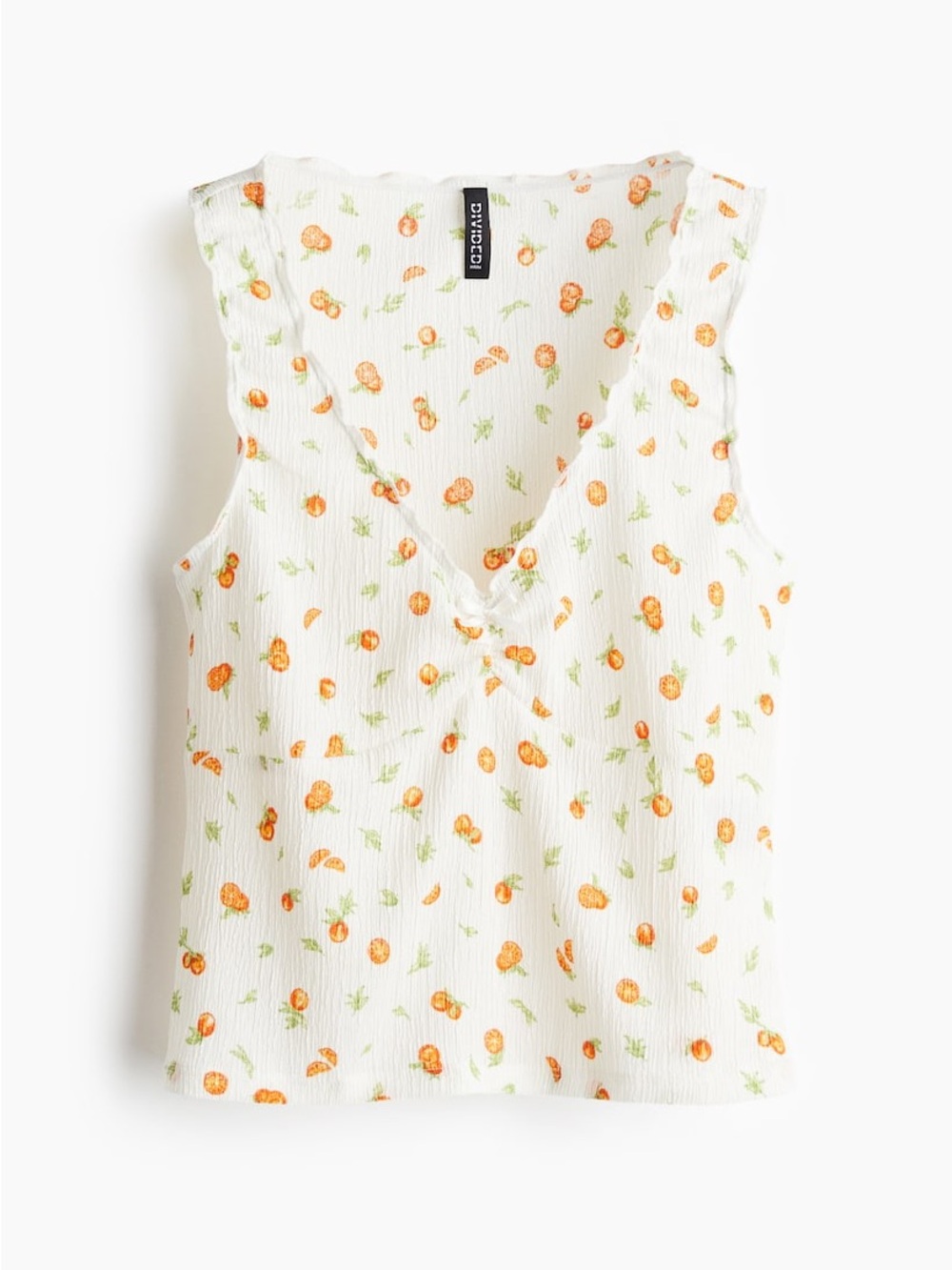 H&M Crinkled Jersey Sleeveless Crop Top